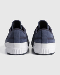Lakai Conrad Elite skate shoes in Light Navy White, heel view