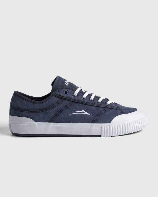 Lakai Conrad Elite skate shoe in Light Navy White, side profile