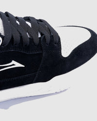 Lakai Telford Low Chris Joslin skate shoe in Black White, toe detail