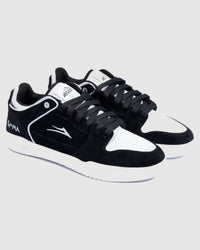 Lakai Telford Low Chris Joslin skate shoes in Black White, angled pair view