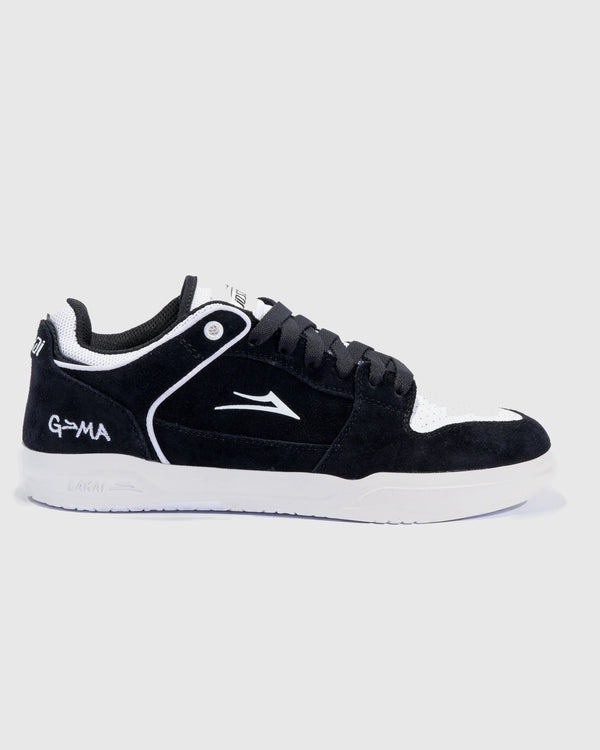 Lakai Telford Low Chris Joslin skate shoe in Black White, side profile