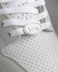 Lakai x Jacker Telford Low Elite skate shoe in White Suede, toe detail