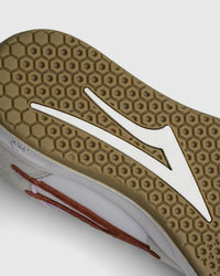Lakai x Jacker Telford Low Elite skate shoe in White Suede, heel and side detail