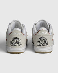 Lakai x Jacker Telford Low Elite skate shoes in White Suede, heel view