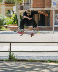 Skater wearing Lakai Telford Low Evon Martinez skate shoes
