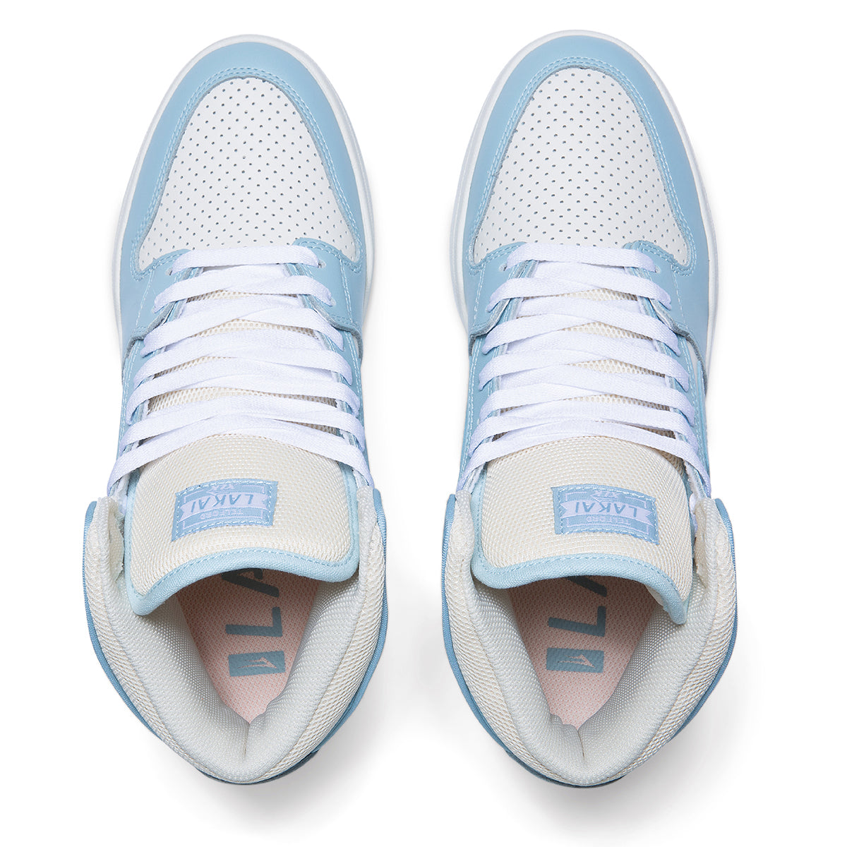 Lakai Telford Shoes Light Blue Cream Leather